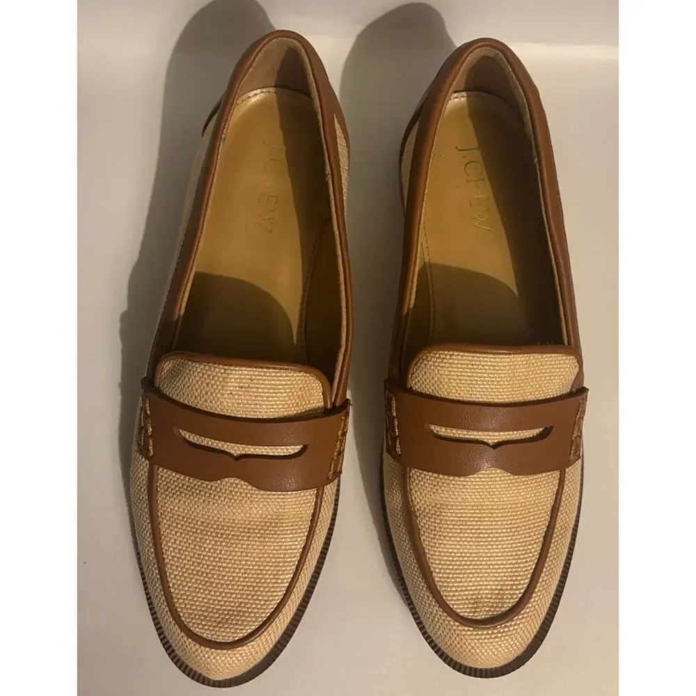J. Crew Woven loafers in Natural Raffia